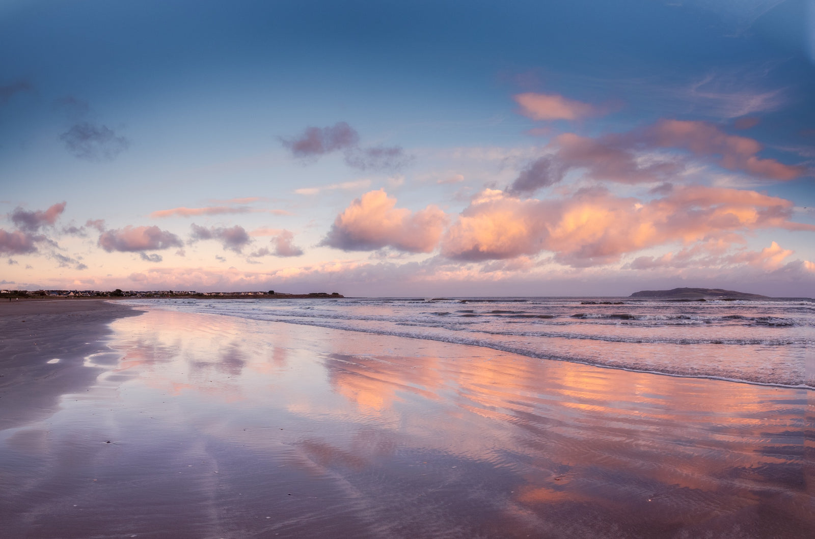 south-beach-sunset-cloud-reflections-wet-sand, limited 16 x 12 inch Nua Photography print