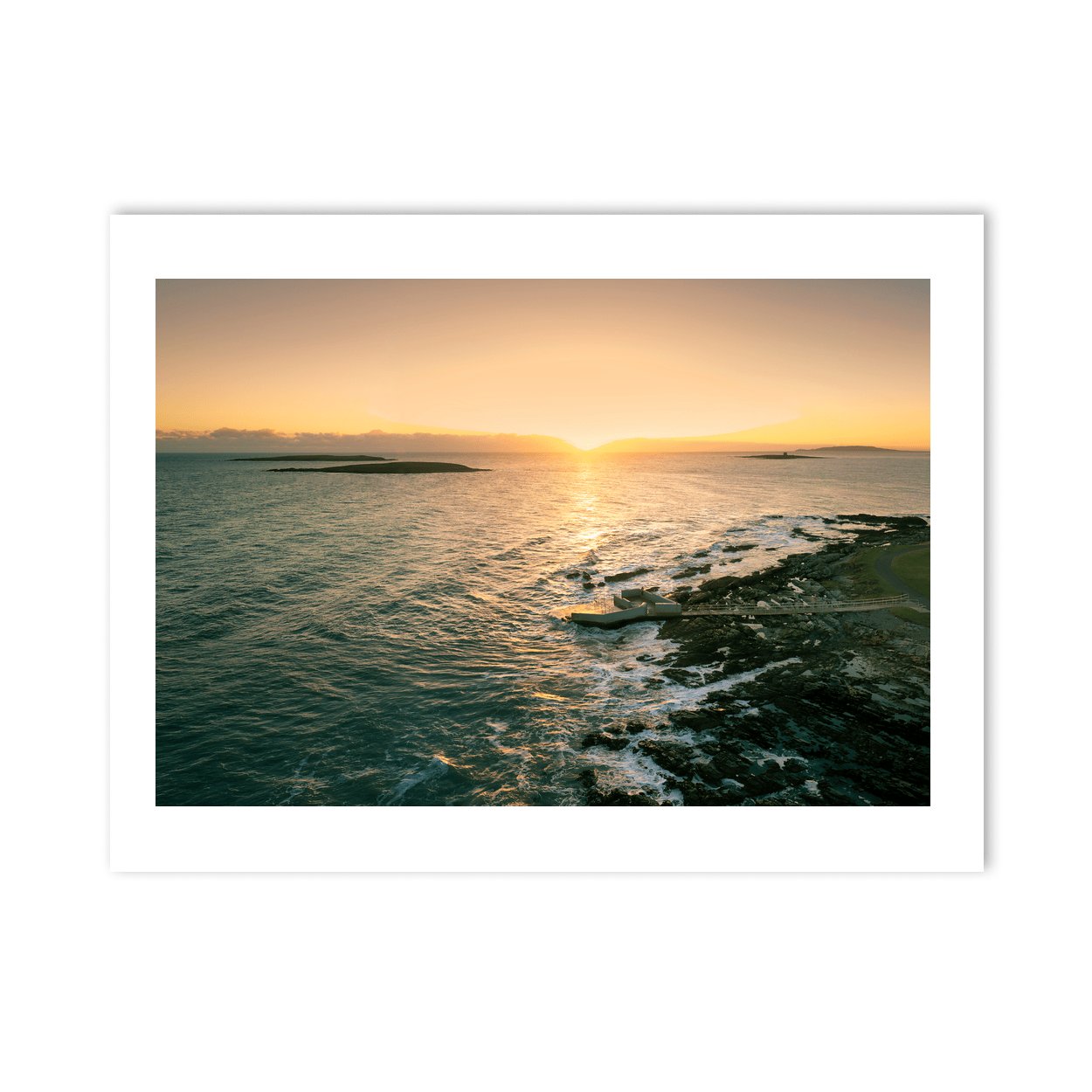Nua Photography Print Springers Swimming Area Golden Sunset, Skerries Co. Dublin Springers Swimming Area Skerries Sunset | Nua Photography