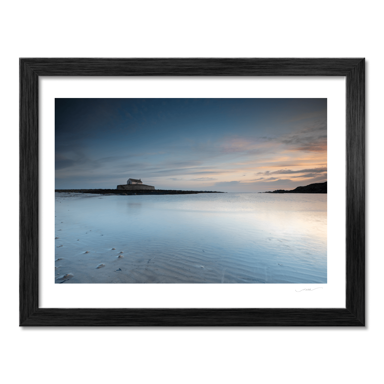 Nua Photography Print St Cwyfan's Church in the Sea at Sunset, Anglesey, Wales St Cwyfan's Church in the Sea Sunset Print | Nua Photography