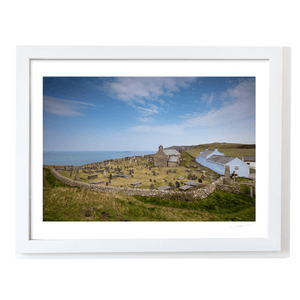Nua Photography Print St Hywyn's Church and Cemetery Overlooking the Sea, Llangwnnadl, Wales St Hywyn's Church Cemetery Sea View Wales Print | Nua Photography