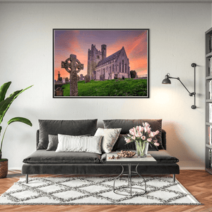 Nua Photography Print St. Macullin's Church and Round Tower at Sunset, Lusk, Co. Dublin St. Macullin's Church Lusk Sunset Print | Nua Photography