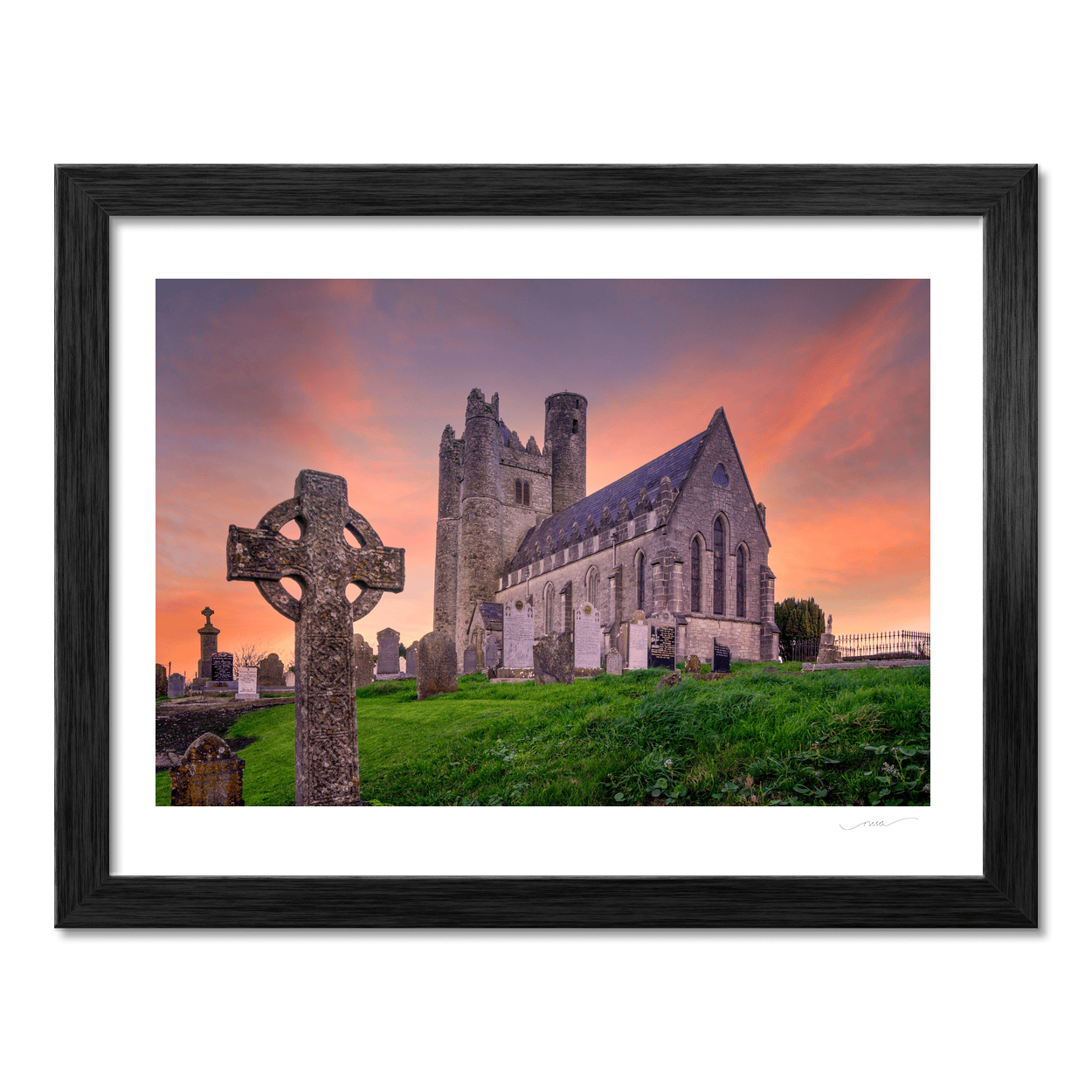 Nua Photography Print St. Macullin's Church and Round Tower at Sunset, Lusk, Co. Dublin St. Macullin's Church Lusk Sunset Print | Nua Photography
