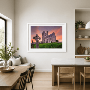 Nua Photography Print St. Macullin's Church and Round Tower at Sunset, Lusk, Co. Dublin St. Macullin's Church Lusk Sunset Print | Nua Photography