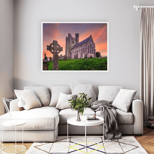 Nua Photography Print St. Macullin's Church and Round Tower at Sunset, Lusk, Co. Dublin St. Macullin's Church Lusk Sunset Print | Nua Photography