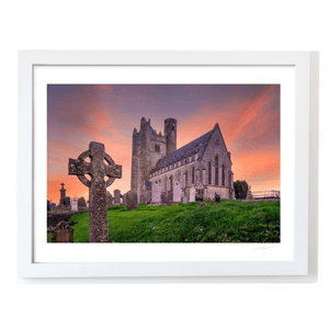 Nua Photography Print St. Macullin's Church and Round Tower at Sunset, Lusk, Co. Dublin St. Macullin's Church Lusk Sunset Print | Nua Photography