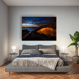 steel-wool-spinning-rocky-coastline-night Pano