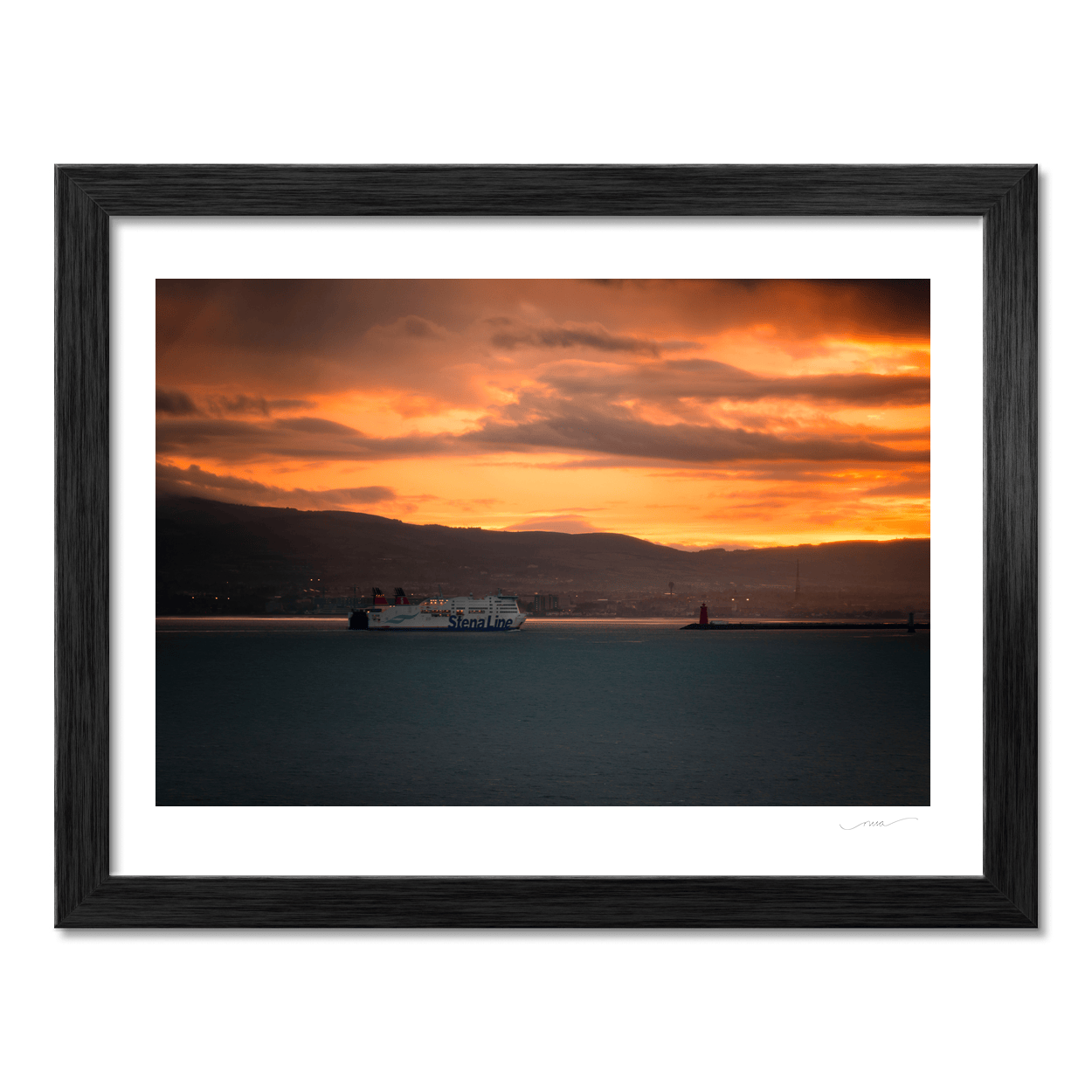 Nua Photography Print Stena Line Ferry Crossing Dublin Bay at Sunset, Howth Co. Dublin Stena Line Ferry Dublin Bay Sunset Print | Nua Photography