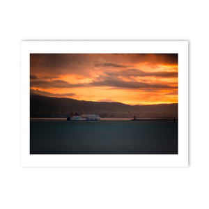 Nua Photography Print Stena Line Ferry Crossing Dublin Bay at Sunset, Howth Co. Dublin Stena Line Ferry Dublin Bay Sunset Print | Nua Photography