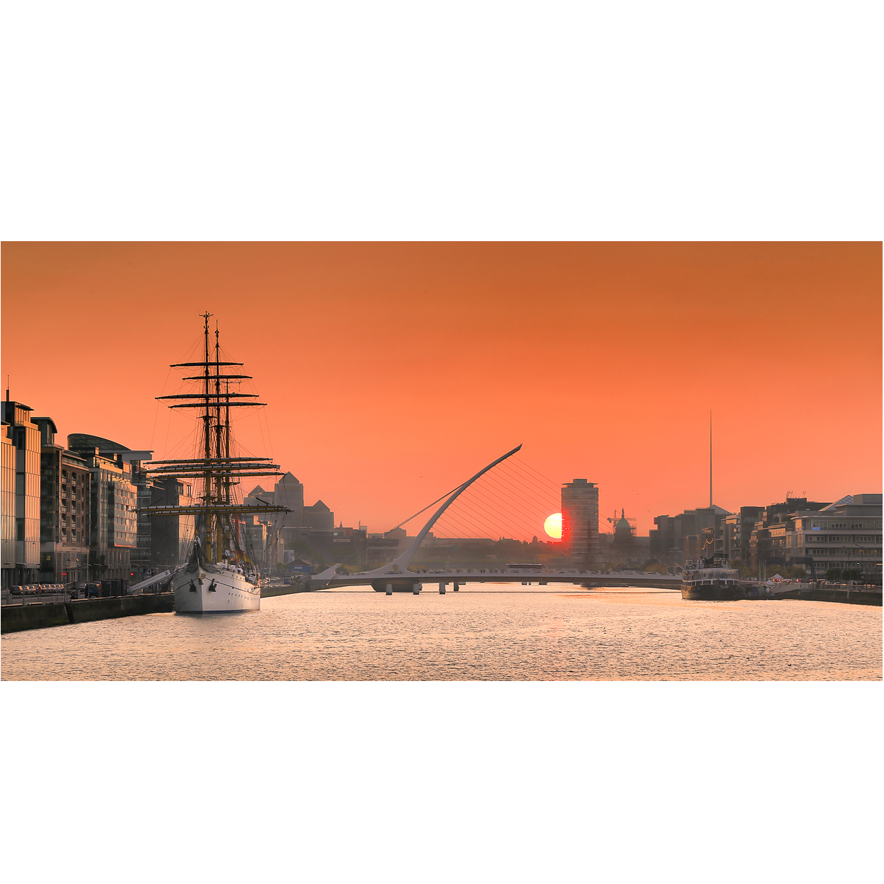 sunset-river-liffey-samuel-beckett-bridge PM