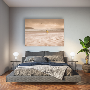 surfer-yellow-board-stormy-atlantic-beach Pano