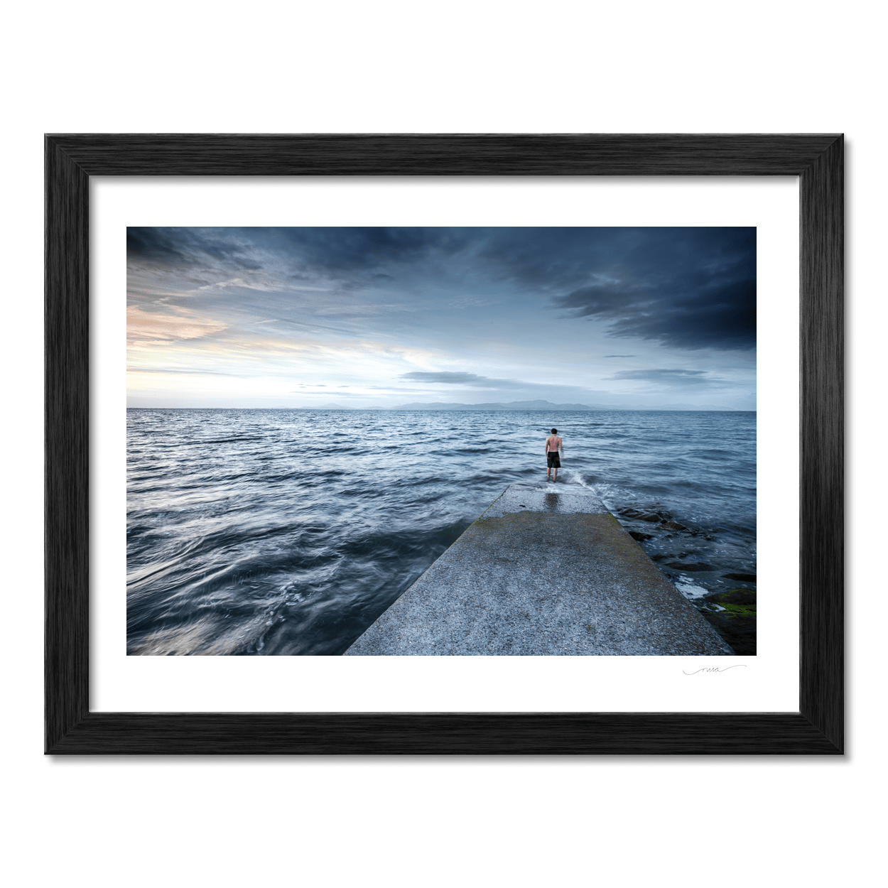 swimmer-entering-sea-dramatic-sky PM
