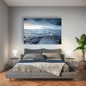 swimmer-entering-sea-dramatic-sky Pano