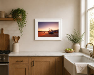 The boat is on Fire, 20 x 16 inch kitchen display