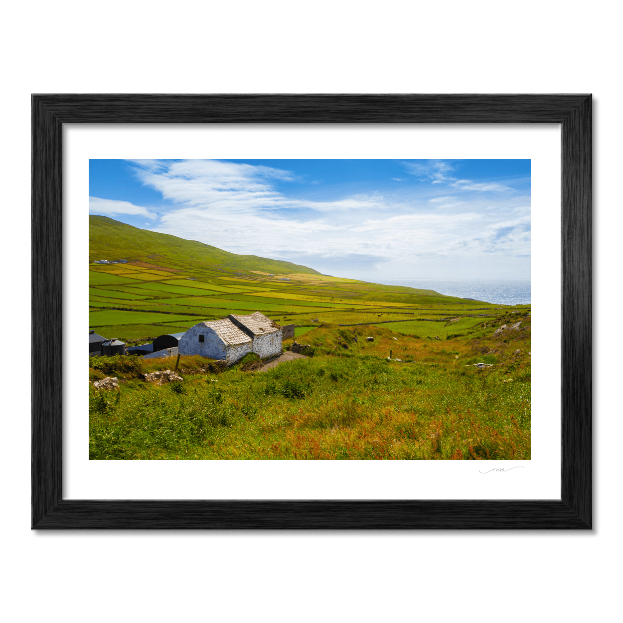 Nua Photography Print Traditional Stone Cottage and Patchwork Fields, South Cork Traditional Stone Cottage Patchwork Fields Cork Print | Nua Photograph