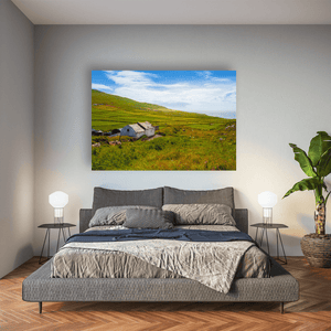 Nua Photography Print Traditional Stone Cottage and Patchwork Fields, South Cork Traditional Stone Cottage Patchwork Fields Cork Print | Nua Photograph