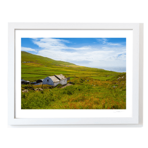 Nua Photography Print Traditional Stone Cottage and Patchwork Fields, South Cork Traditional Stone Cottage Patchwork Fields Cork Print | Nua Photograph