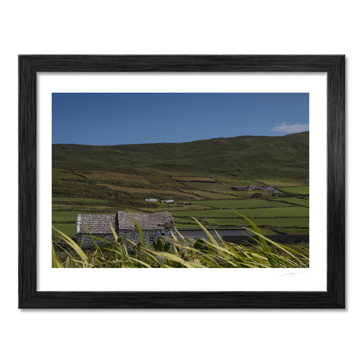 Nua Photography Print Traditional Stone Cottage and Rolling Green Hills, South Cork Traditional Stone Cottage Rolling Green Hills Print | Nua Photography