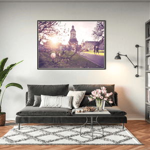 Nua Photography Print Trinity College Campanile Through Spring Magnolia Blossoms, Dublin City Trinity College Campanile Spring Magnolia Print | Nua Photography