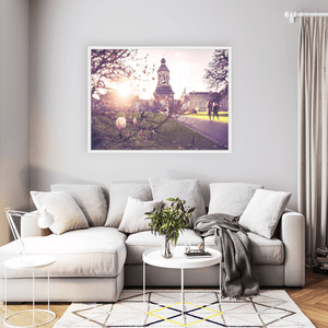 Nua Photography Print Trinity College Campanile Through Spring Magnolia Blossoms, Dublin City Trinity College Campanile Spring Magnolia Print | Nua Photography