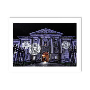 Nua Photography Print Trinity College Dublin Front Square Light Projections at Night, Dublin City Trinity College Dublin Light Projections Print | Nua Photography