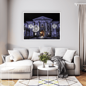 Nua Photography Print Trinity College Dublin Front Square Light Projections at Night, Dublin City Trinity College Dublin Light Projections Print | Nua Photography