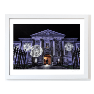 Nua Photography Print Trinity College Dublin Front Square Light Projections at Night, Dublin City Trinity College Dublin Light Projections Print | Nua Photography