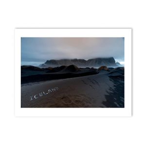 Nua Photography Print Vestrahorn Mountain and Black Sand Dunes, Stokksnes Iceland Vestrahorn Black Sand Dunes Iceland Print | Nua Photography