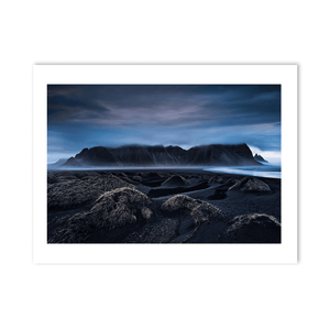 Nua Photography Print Vestrahorn Mountain and Black Sand Dunes at Dawn, Iceland Vestrahorn Black Sand Dunes at Dawn Print | Nua Photography