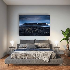 Nua Photography Print Vestrahorn Mountain and Black Sand Dunes at Dawn, Iceland Vestrahorn Black Sand Dunes at Dawn Print | Nua Photography