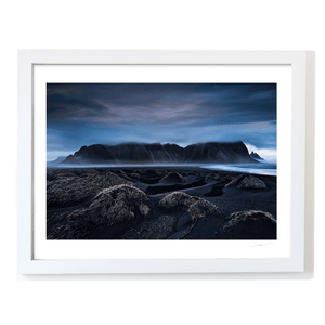 Nua Photography Print Vestrahorn Mountain and Black Sand Dunes at Dawn, Iceland Vestrahorn Black Sand Dunes at Dawn Print | Nua Photography