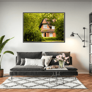Victorian Red Brick Cottage in Autumn, Dublin City fine art photography print by Nua Photography