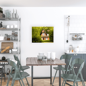 Victorian Red Brick Cottage in Autumn, Dublin City fine art photography print by Nua Photography