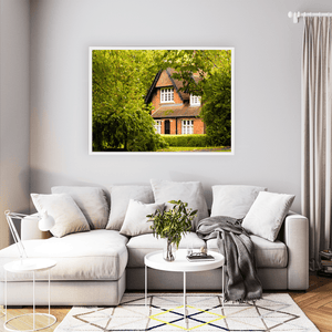 Victorian Red Brick Cottage in Autumn, Dublin City fine art photography print by Nua Photography