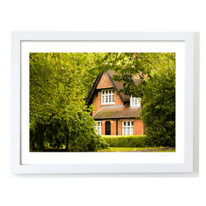 Victorian Red Brick Cottage in Autumn, Dublin City fine art photography print by Nua Photography