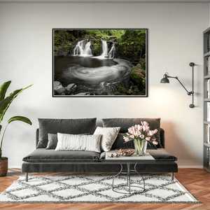 Waterfall and Swirling Pool Long Exposure, Co. Antrim fine art photography print by Nua Photography