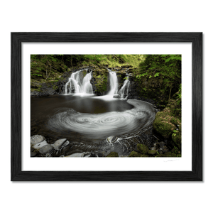 Waterfall and Swirling Pool Long Exposure, Co. Antrim fine art photography print by Nua Photography
