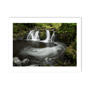 Waterfall and Swirling Pool Long Exposure, Co. Antrim fine art photography print by Nua Photography