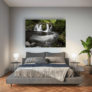 Waterfall and Swirling Pool Long Exposure, Co. Antrim fine art photography print by Nua Photography