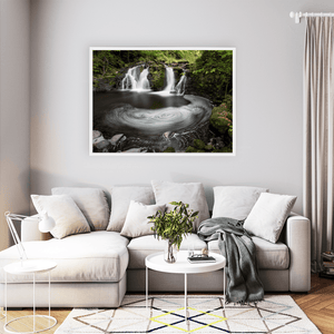 Waterfall and Swirling Pool Long Exposure, Co. Antrim fine art photography print by Nua Photography
