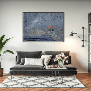 Nua Photography Print Welsh Dragon Weathervane Against Slate Quarry, Wales Welsh Dragon Weathervane Slate Quarry Print | Nua Photography