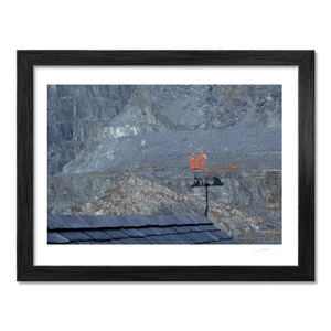 Nua Photography Print Welsh Dragon Weathervane Against Slate Quarry, Wales Welsh Dragon Weathervane Slate Quarry Print | Nua Photography