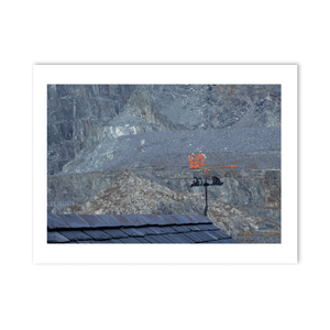 Nua Photography Print Welsh Dragon Weathervane Against Slate Quarry, Wales Welsh Dragon Weathervane Slate Quarry Print | Nua Photography