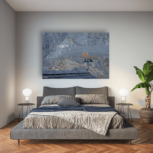Nua Photography Print Welsh Dragon Weathervane Against Slate Quarry, Wales Welsh Dragon Weathervane Slate Quarry Print | Nua Photography