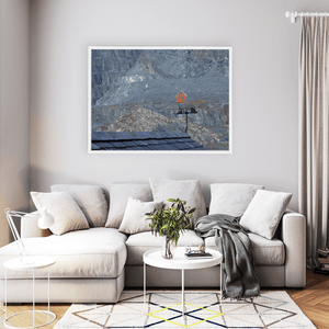 Nua Photography Print Welsh Dragon Weathervane Against Slate Quarry, Wales Welsh Dragon Weathervane Slate Quarry Print | Nua Photography