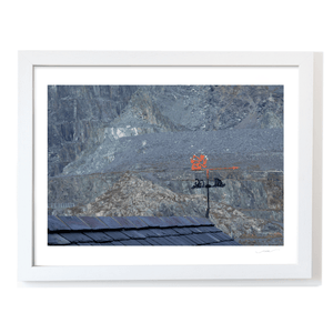 Nua Photography Print Welsh Dragon Weathervane Against Slate Quarry, Wales Welsh Dragon Weathervane Slate Quarry Print | Nua Photography