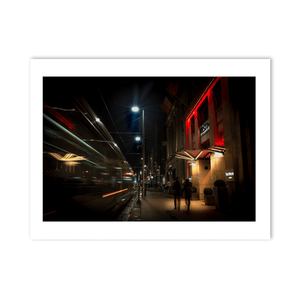 Nua Photography Print The Westin Dublin Tram Light Trails at Night, Dublin City Westin Dublin Tram Light Trails Night Print | Nua Photography