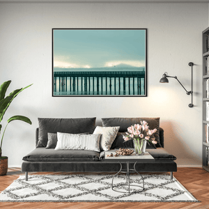 Nua Photography Print Wooden Bridge and Misty Morning over Dublin Bay, Co. Dublin Wooden Bridge Misty Morning Dublin Bay Print | Nua Photography