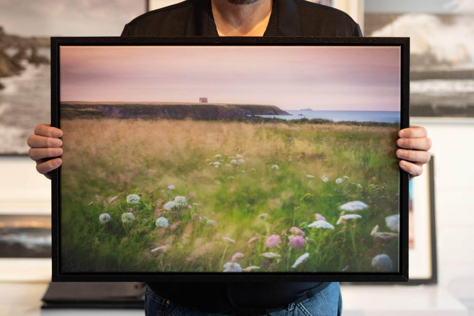 Nua Photography Framed RTG Monet Canvas - Breezy evening on the Cliffs to Drumanagh