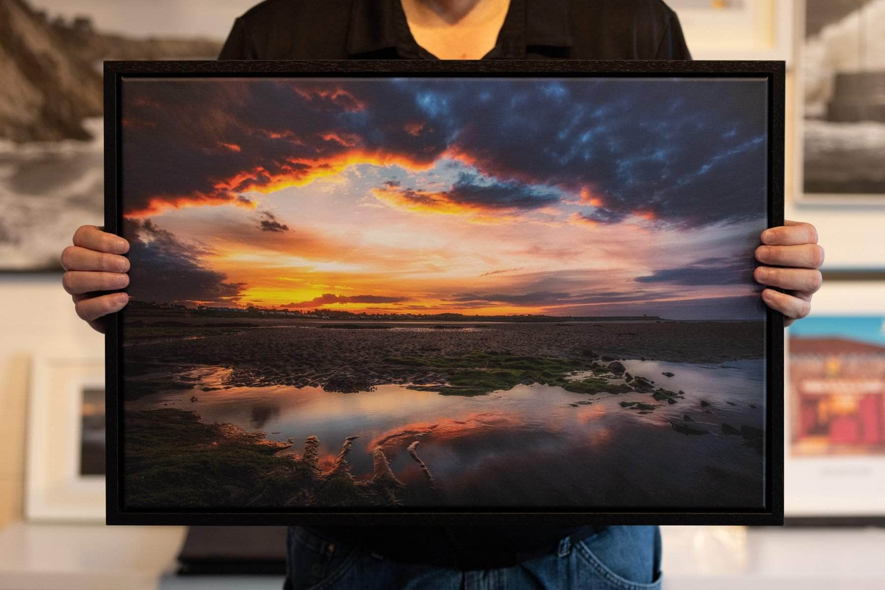 Nua Photography Framed RTG Monet Canvas - North Beach Sunset Rush
