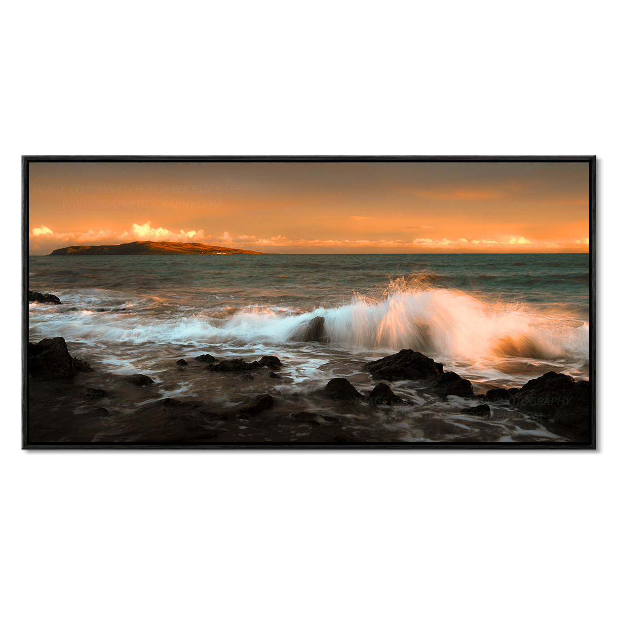 Nua Photography Limited Edition Golden hour Breaking waves  with Lambay Island 63